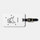 Chic French Bulldog Line Art: Bearbeiten Sie Ihren Gepäckanhänger (Vorderseite horizontal)