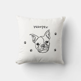 Chic French Bulldog Line Art: Bearbeiten Sie Ihren Kissen