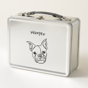 Chic French Bulldog Line Art: Bearbeiten Sie Ihren Metall Brotdose