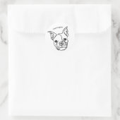 Chic French Bulldog Line Art: Bearbeiten Sie Ihren Runder Aufkleber (Tasche)