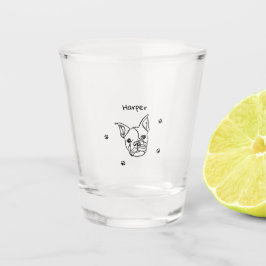 Chic French Bulldog Line Art: Bearbeiten Sie Ihren Schnapsglas