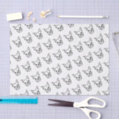 Chic French Bulldog Line Art: Bearbeiten Sie Ihren Seidenpapier (Handwerk)