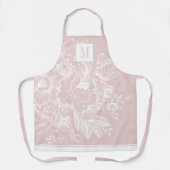 Chic French Farmhouse Peony Monogram Light Pink Schürze (Vorderseite)