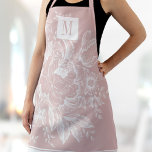Chic French Farmhouse Peony Monogram Light Pink Schürze<br><div class="desc">Personalisieren Sie diese schicke,  moderne Schürze für Erwachsene mit Ihrem Monogramm! Diese elegante Schürze hat Ihre eigenen Initialen auf einem prächtigen hellrosa Blumenperlen Vintagen französischen Bauernhaus-Design.</div>