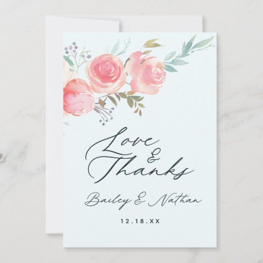 Chic French Garden Floral Wedding Liebe und Danke (Vorderseite)