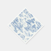 Chic French Hütte Style Blue Toile de Jouy Retro Serviette (Ecke)