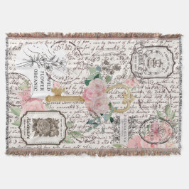 Chic French lettering Vintage key Logo Stamps Decke