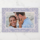 Chic French Lilac Theme Foto Wedding Labels Lebensmitteletikett (Einzelnes Label)