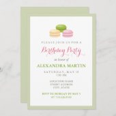 Chic French Macaron Geburtstagsparty Einladung (Vorne/Hinten)