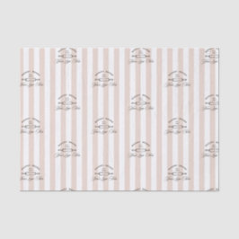 Chic French Pink Striping Bakery Logo Business Seidenpapier