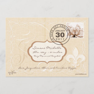 Chic French Romance Geburtserklärung Ankündigung