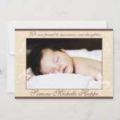 Chic French Romance Geburtserklärung Ankündigung (Rückseite)