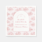 Chic French Toile Baby Shower Serviette (Vorderseite)