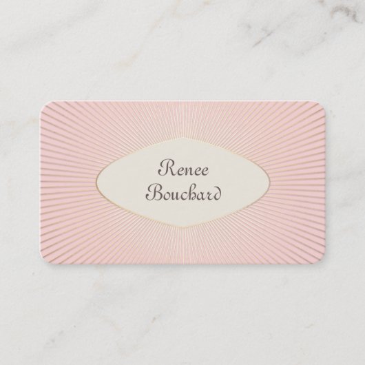 Chic French Vintag Gold Sunburst Blush Pink Visitenkarte (Vorderseite)
