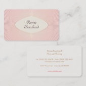 Chic French Vintag Gold Sunburst Blush Pink Visitenkarte (Vorne/Hinten)