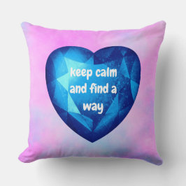 Chic fresh blue Diamond quote affirmation  Kissen