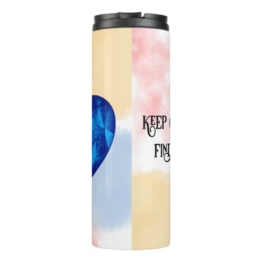 Chic fresh blue Diamond quote affirmation  Thermosbecher (Rückseite)