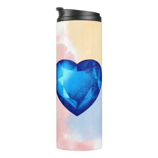 Chic fresh blue Diamond quote affirmation  Thermosbecher (Nach rechts gedreht)