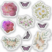 Chic fresh bridal wonderful flowers foliage aufkleber (Vorderseite)