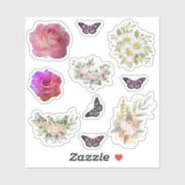 Chic fresh bridal  wonderful flowers foliage aufkleber