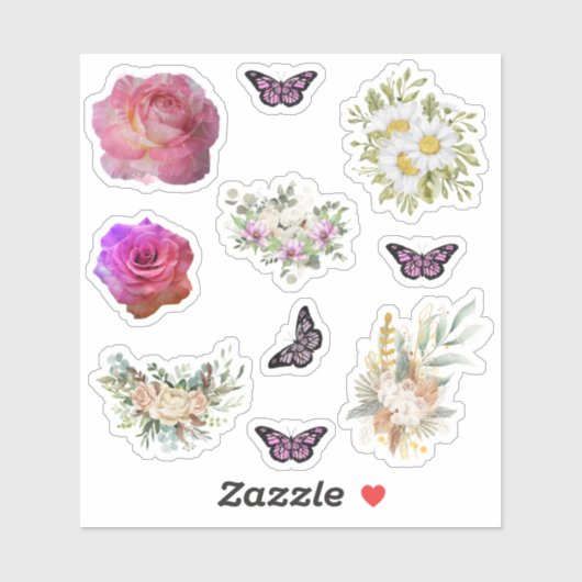 Chic fresh bridal wonderful flowers foliage aufkleber (Blatt)