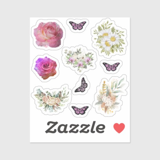 Chic fresh bridal wonderful flowers foliage aufkleber (Blatt)