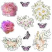 Chic fresh bridal  wonderful flowers foliage aufkleber (Vorderseite)