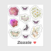 Chic fresh bridal wonderful flowers foliage Aufkleber (Blatt)