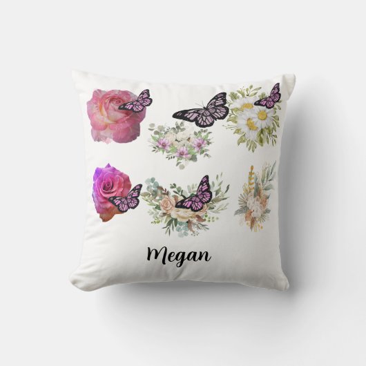 Chic fresh bridal  wonderful flowers foliage kissen (Vorderseite)