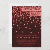 Chic Friendsmas Einladung Roter Glitzer Confetti (Vorderseite)