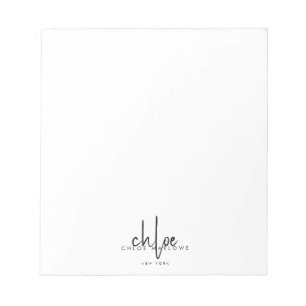 Chic Friseur Minimalistisches Monogramm  Notizblock