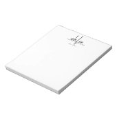 Chic Friseur Minimalistisches Monogramm  Notizblock (Rotiert)