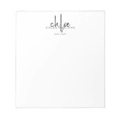 Chic Friseur Minimalistisches Monogramm  Notizblock (Vorderseite)