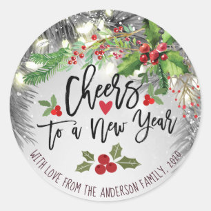 Chic fröhliche Weihnachten zum Neujahrsgrüßen Runder Aufkleber