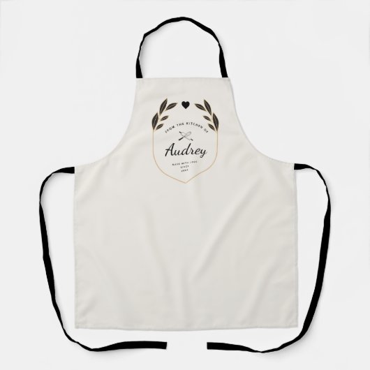 Chic From Kitchen Baker Individuelle Name Modern Schürze (Vorderseite)