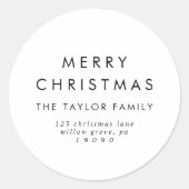 Chic Frory Christmas Rücksendeadresse Envelope Runder Aufkleber (Vorderseite)