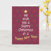 Chic Frory Christmas Tree, Star and Bauble Pattern Karte (Gelbe Blume)