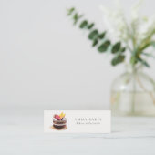 CHIC FRUIT FLORAL CAKE PATISSERIE CUPCAKE BAKERIE MINI VISITENKARTE (Stehend Vorderseite)