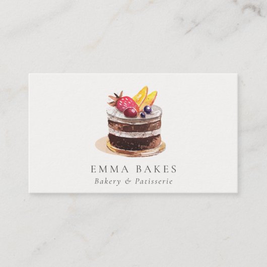 CHIC FRUIT FLORAL CAKE PATISSERIE CUPCAKE BAKERIE VISITENKARTE (Vorderseite)