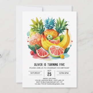 Chic Fruity Banana Geburtstag Einladung