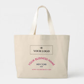 Chic Fuchsia-Logo Geschäfts-Website Werbeartikel Jumbo Stoffbeutel (Rückseite)