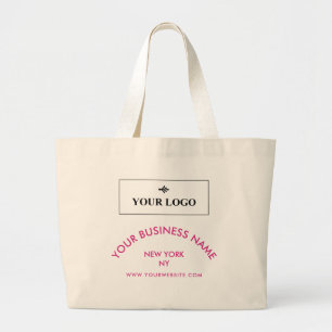 Chic Fuchsia-Logo Geschäfts-Website Werbeartikel Jumbo Stoffbeutel