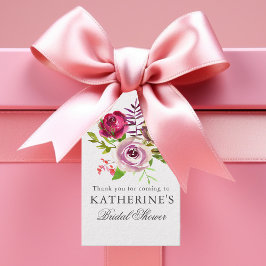 Chic Fuchsia Pink Blumenbenutzerdefiniertes Brautp Geschenkanhänger