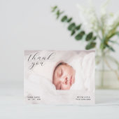 Chic Full Custom Foto Baby Dusche Vielen Dank Postkarte (Stehend Vorderseite)