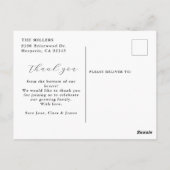 Chic Full Custom Foto Baby Dusche Vielen Dank Postkarte (Rückseite)