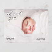 Chic Full Custom Foto Baby Dusche Vielen Dank Postkarte (Vorderseite)