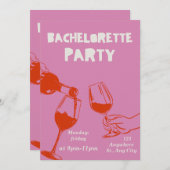 Chic & Fun Bachelorette Weekend Invitation Einladung (Vorne/Hinten)