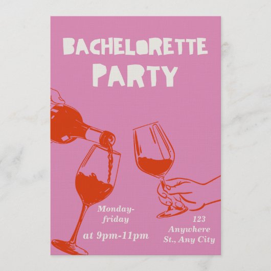 Chic & Fun Bachelorette Weekend Invitation Einladung (Vorderseite)
