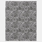 Chic Fun Black and White Paisley Classic Muster Fleecedecke (Vorderseite)