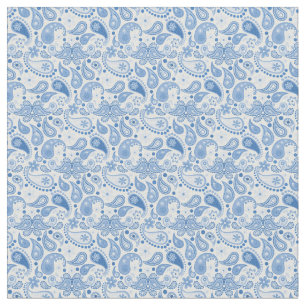 Chic Fun Blue und White Paisley Stoff